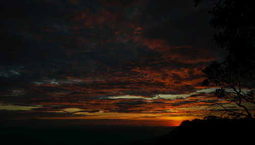 Scenic view of dramatic sky during sunset