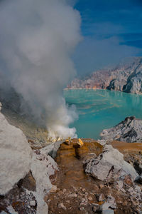 Panoramic view of volcanic landscape