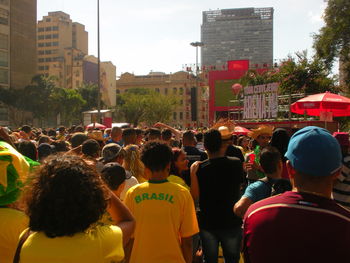 People on street in city