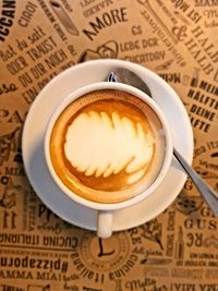 Close-up of coffee on table
