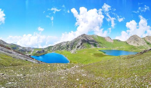 Panoramic view of lake against sky