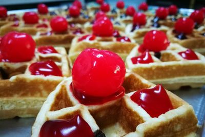 Close-up of dessert in plate on table