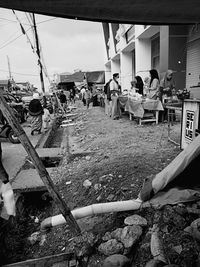 Group of people working at construction site