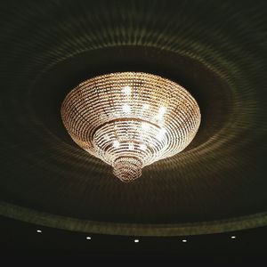 Low angle view of illuminated ceiling