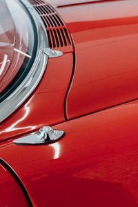 Close-up of shiny metal of car