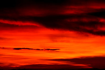 Scenic view of dramatic sky during sunset