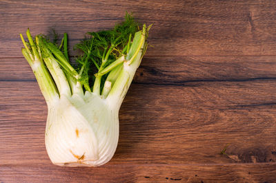 High angle view of vegetables on table