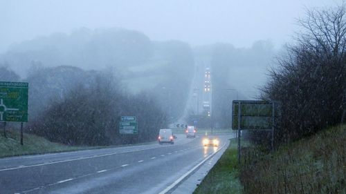 Road in foggy weather