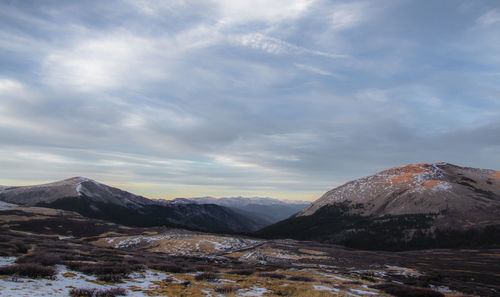 Scenic view of mountains against sky