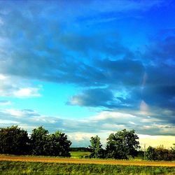 Scenic view of landscape against cloudy sky