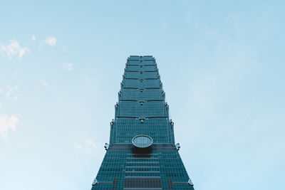 Low angle view of modern building against sky