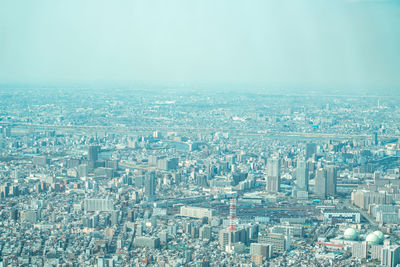 Aerial view of city buildings