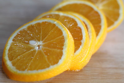 Close-up of lemon on table