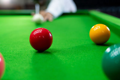 Close-up of balls on table