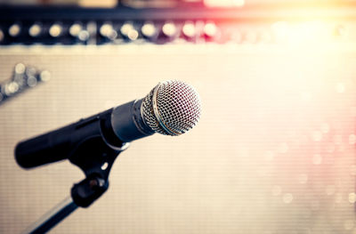 Close-up of microphone