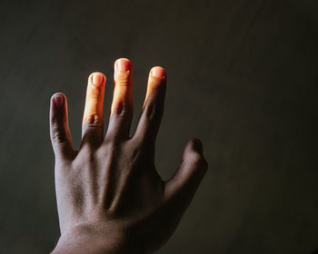 Close-up of the hand of a man