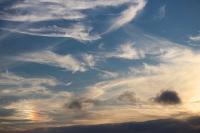 Low angle view of sky during sunset