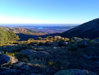 Scenic view of landscape against clear sky