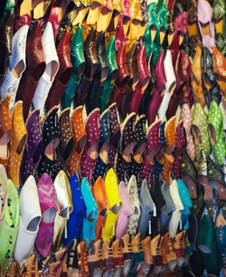 Full frame shot of multi colored market stall