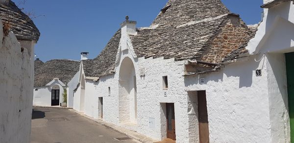 Exterior of historic building against clear sky