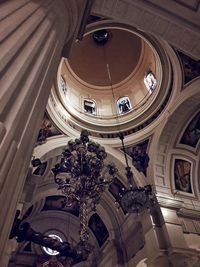 Low angle view of illuminated ceiling in building