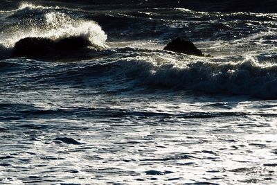 Close-up of waves in sea