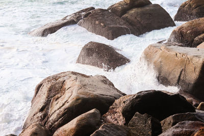 Scenic view of rocks in sea