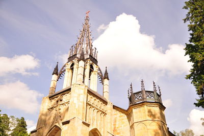 Low angle view of traditional building against sky