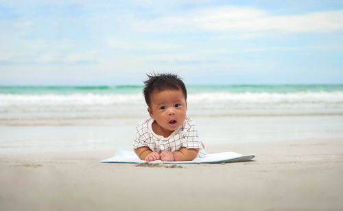 Portrait of boy on beach