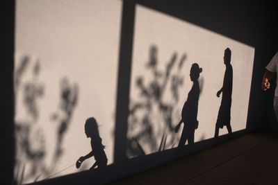 Silhouette of children playing