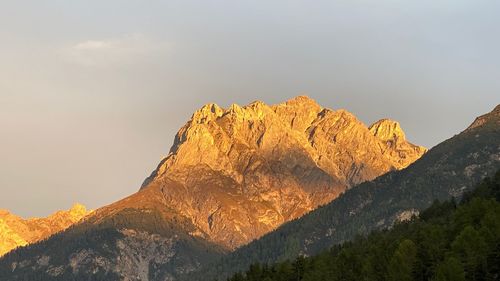 Scenic view of mountain range against sky