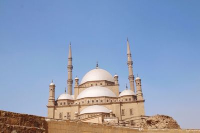 High section of church against blue sky