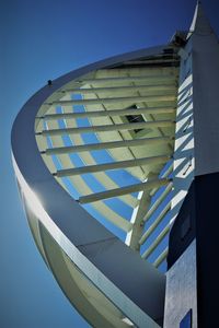 Low angle view of built structure against blue sky