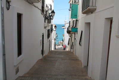 Narrow alley amidst buildings in city