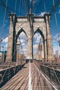 Brooklyn bridge against sky