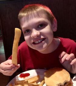 Portrait of boy smiling