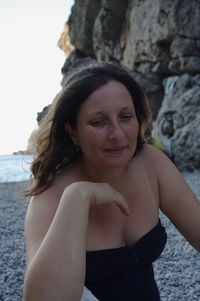 Woman relaxing at beach