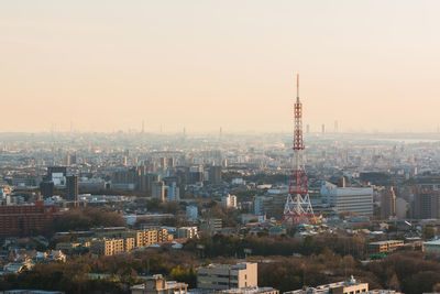 Aerial view of buildings in city