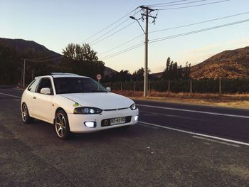 Car on road against sky