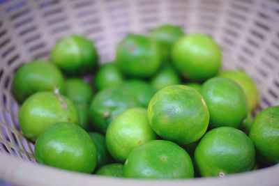 Green lime in the basket