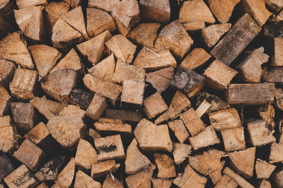 Full frame shot of firewood