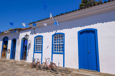 Exterior of building against blue sky