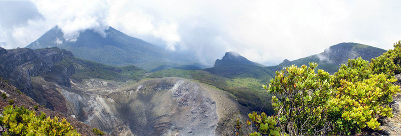 Panoramic view of mountains against sky