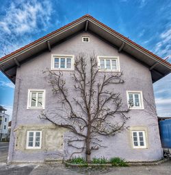 Low angle view of house against sky