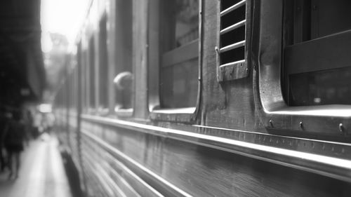 Train on glass window