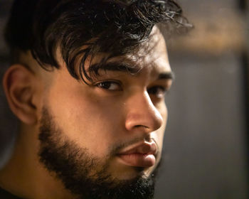 Close-up of man looking away