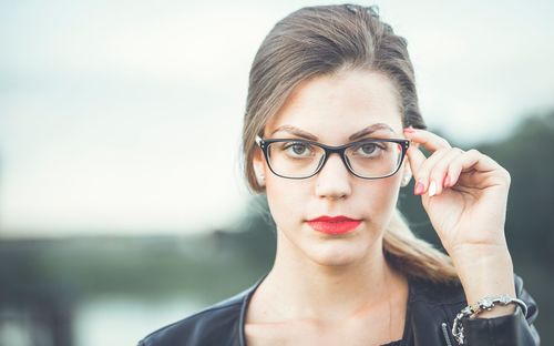 Close-up portrait of young woman