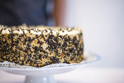 Close-up of bread in plate on table