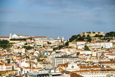 Cityscape against clear sky