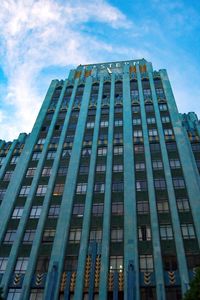 Low angle view of modern building against sky